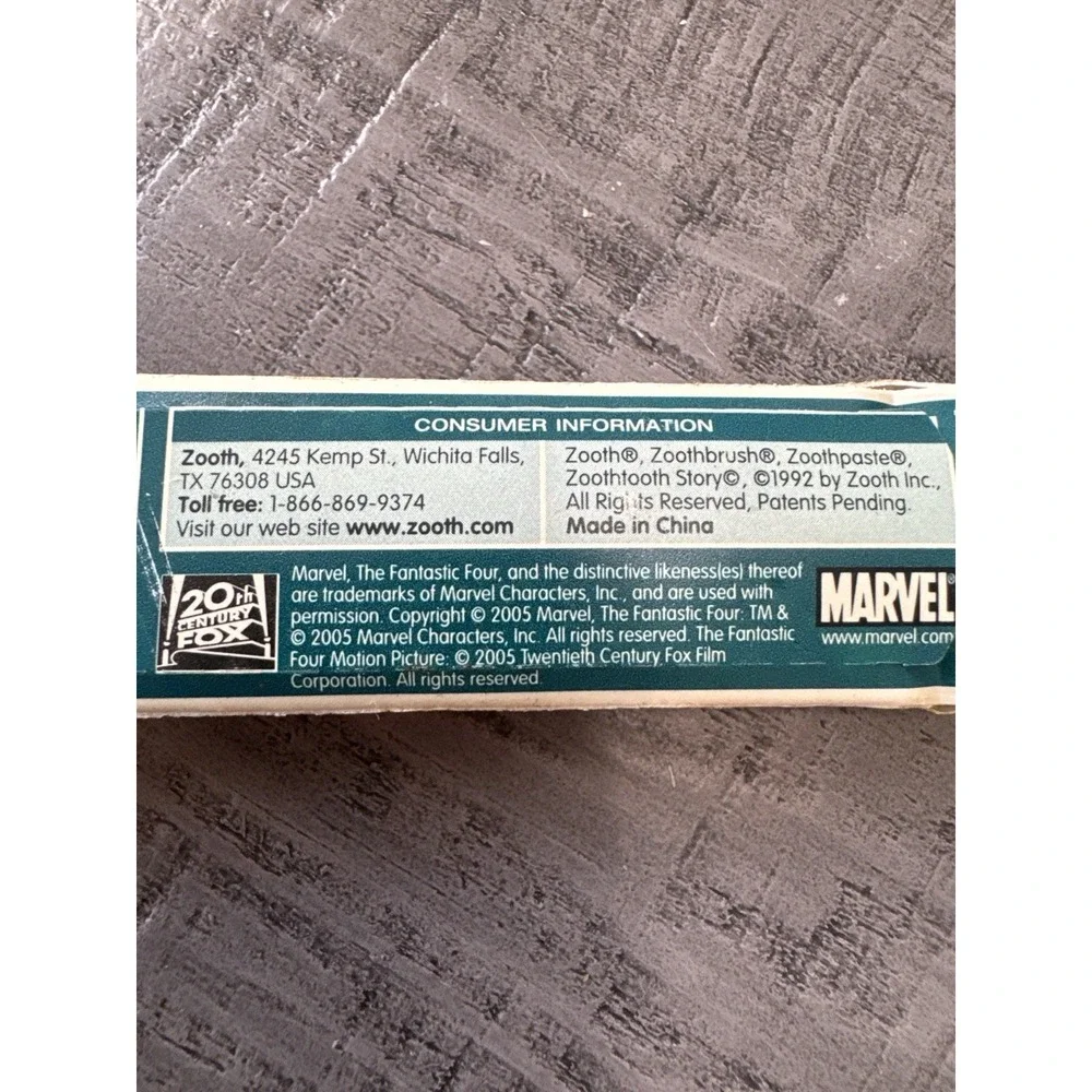 2005 Marvel Fantastic Four Toothbrush Sealed Zooth Chris Evans Vintage Superhero